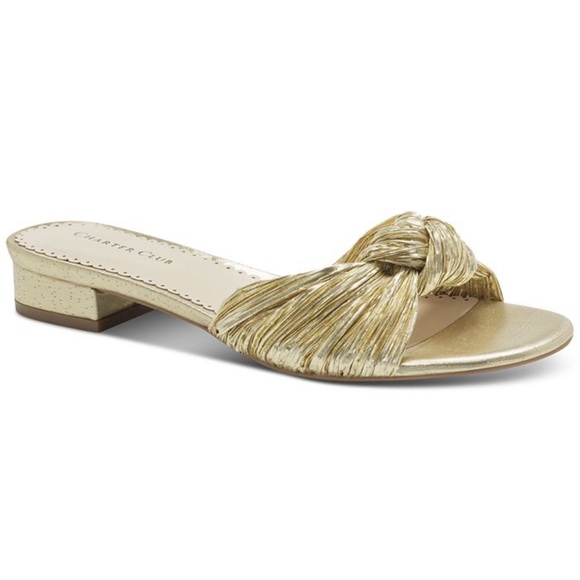 Charter Club Shoes - CHARTER CLUB - Syda Flat Sandal in Gold
